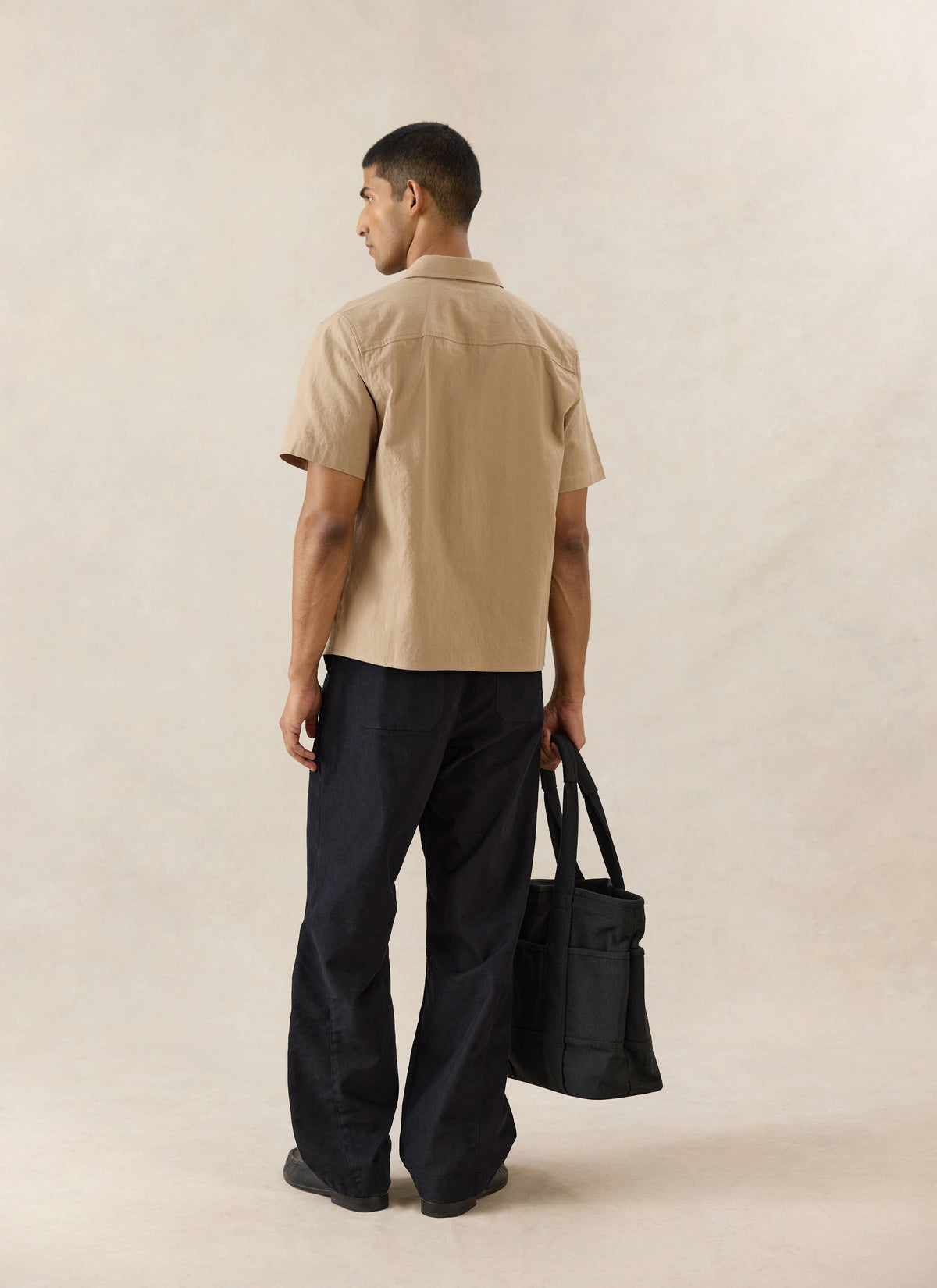 Men's Embroidered Mechanic Shirt - Cotton - Beige - Ford x Percival