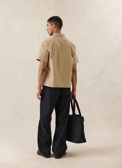 Men's Embroidered Mechanic Shirt - Cotton - Beige - Ford x Percival