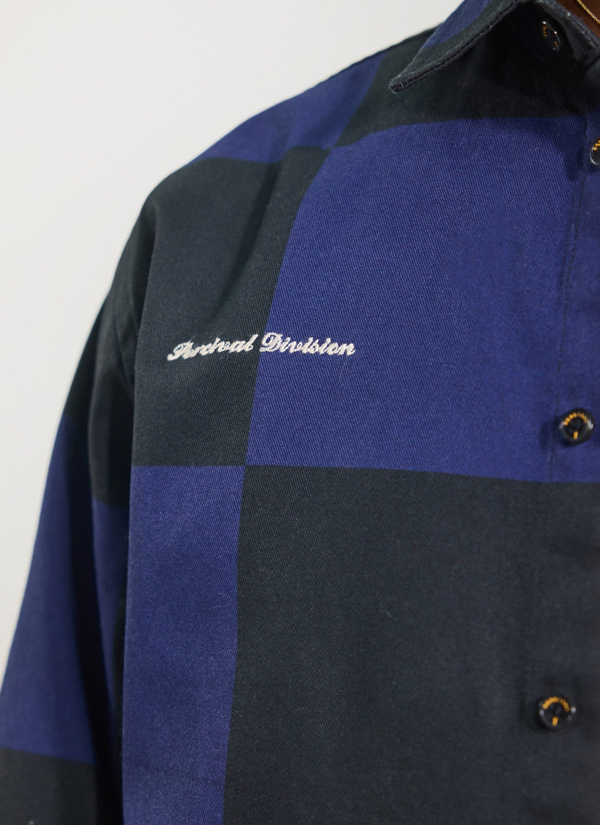 Men's Checkerboard Overshirt - Percival x Ford - Navy Blue