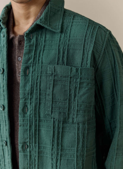 Men's Check Overshirt - Canyon - Cotton - Green
