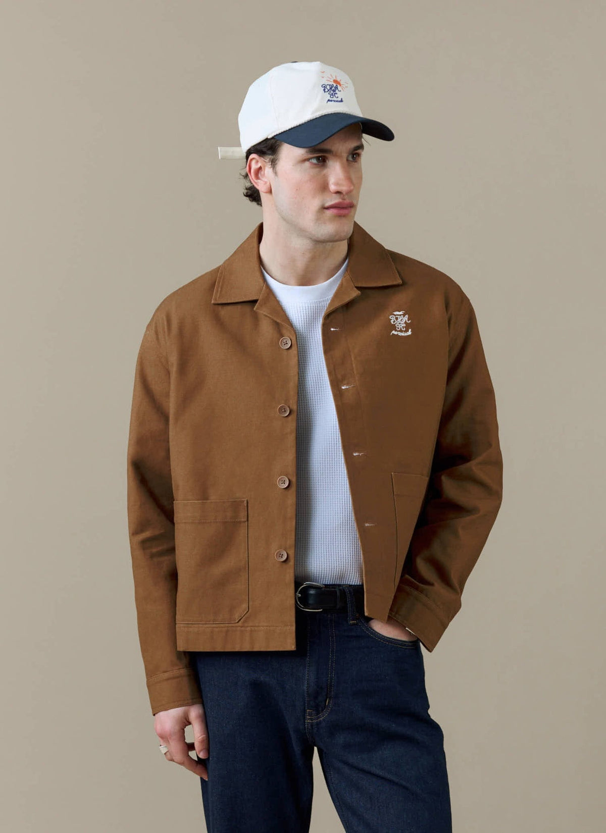 Men's Canvas Overshirt - BHAFC x Percival - Brown - Cotton