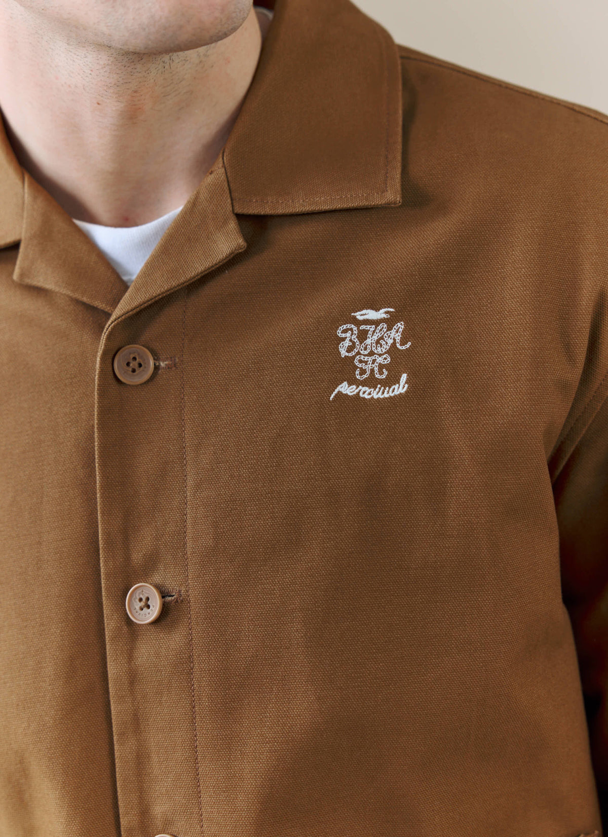Men's Canvas Overshirt - BHAFC x Percival - Brown - Cotton
