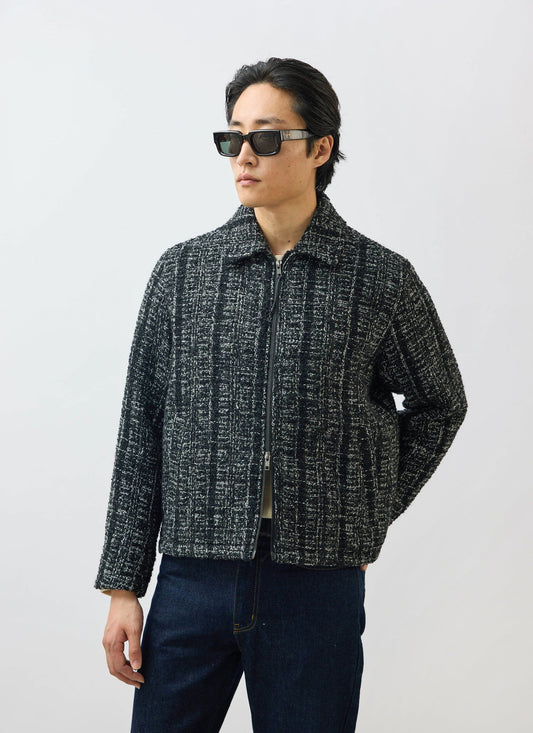 Men's Cropped Zip Jacket​: Ingegno - Wool - Black
