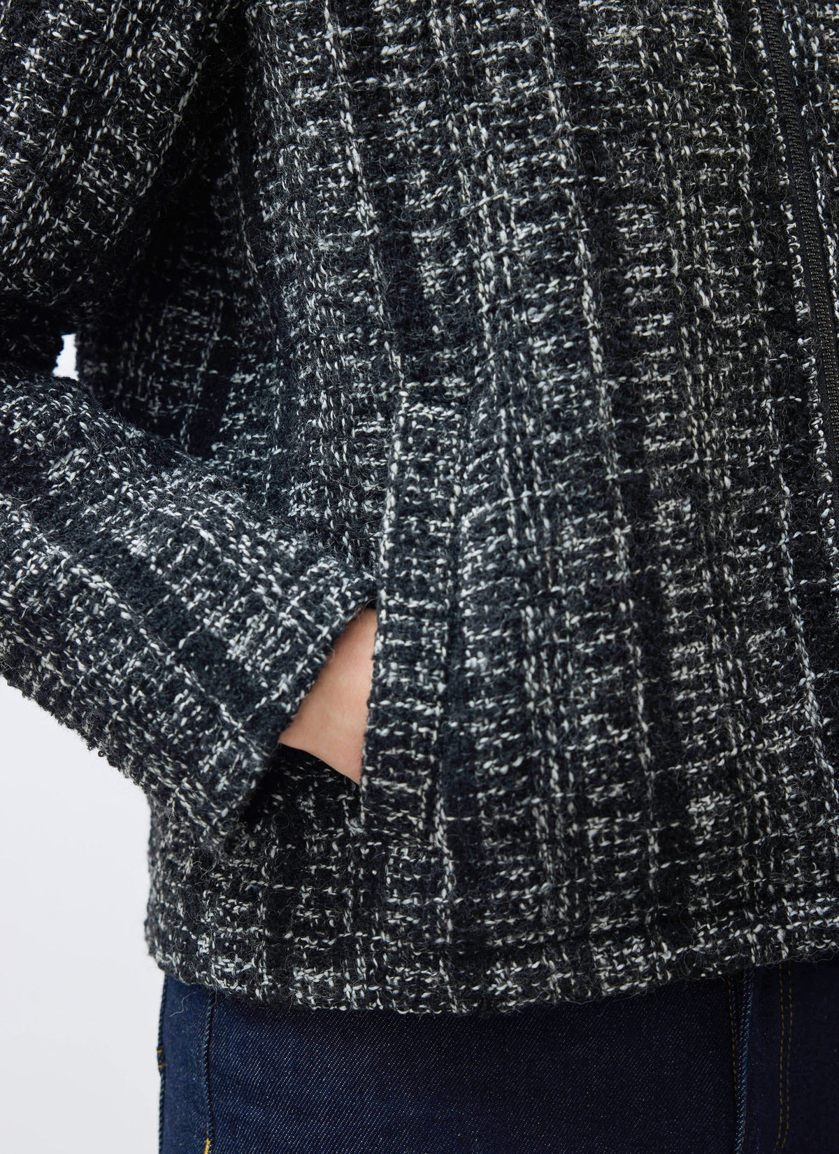 Men's Cropped Zip Jacket​: Ingegno - Wool - Black