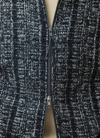 Men's Cropped Zip Jacket​: Ingegno - Wool - Black