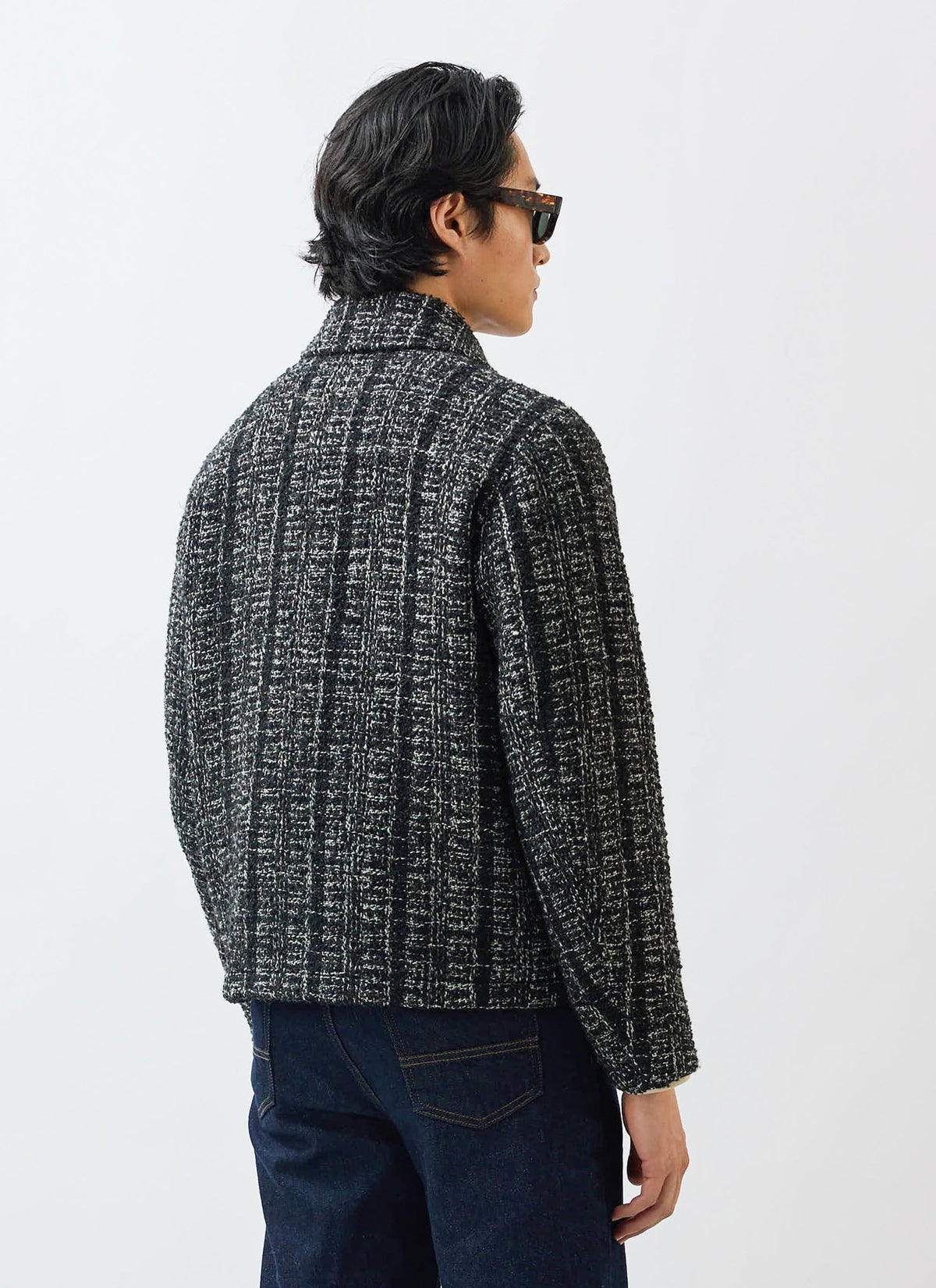 Men's Cropped Zip Jacket​: Ingegno - Wool - Black