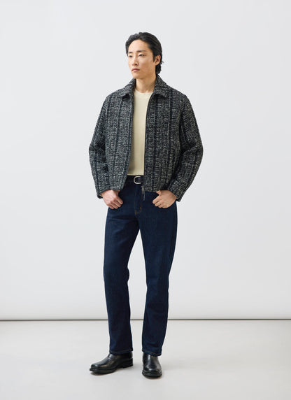 Men's Cropped Zip Jacket​: Ingegno - Wool - Black
