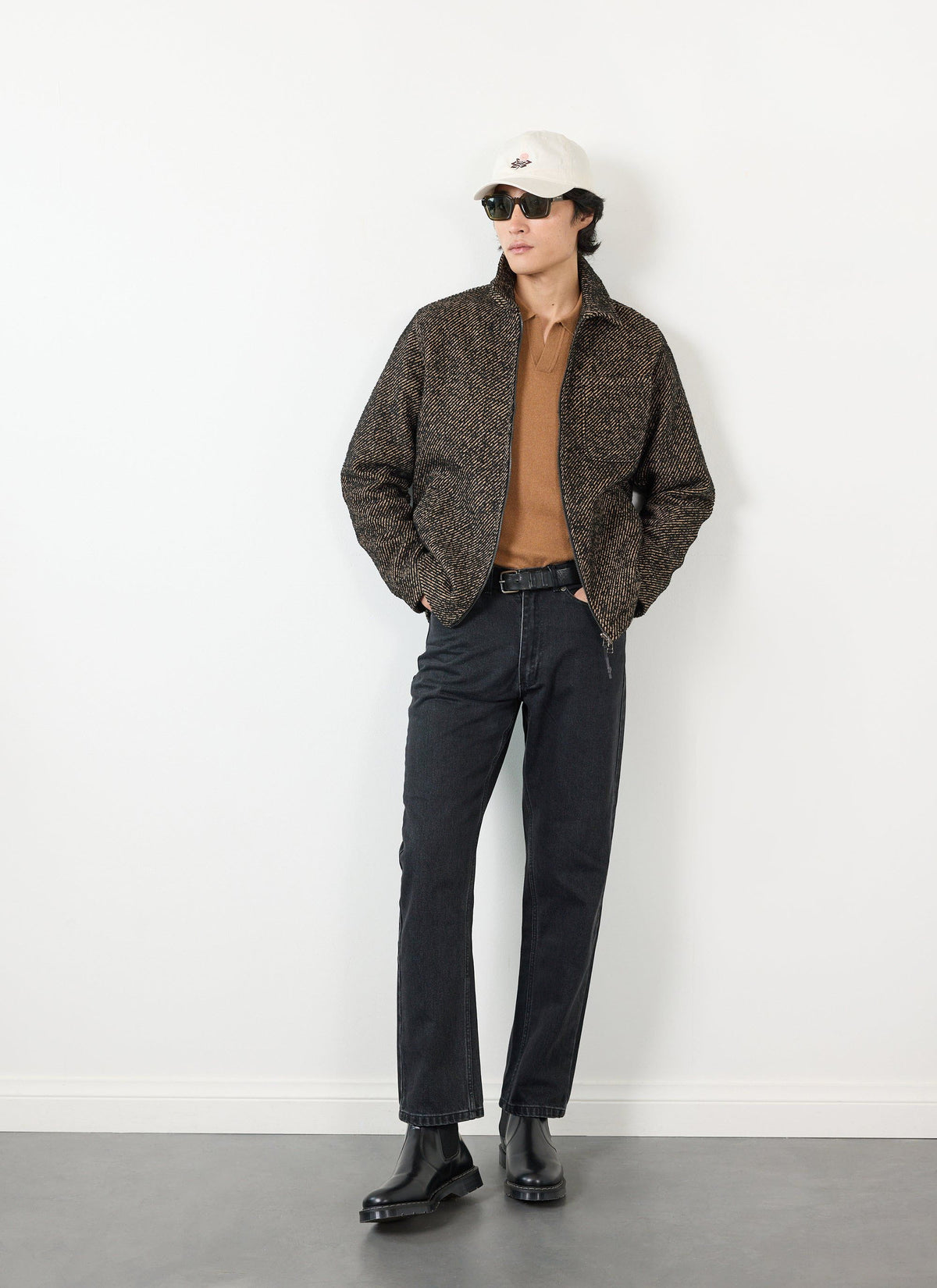 Men's Zip Overshirt - Twill Jacket - Oak Brown
