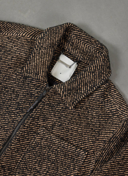 Men's Zip Overshirt - Twill Jacket - Oak Brown