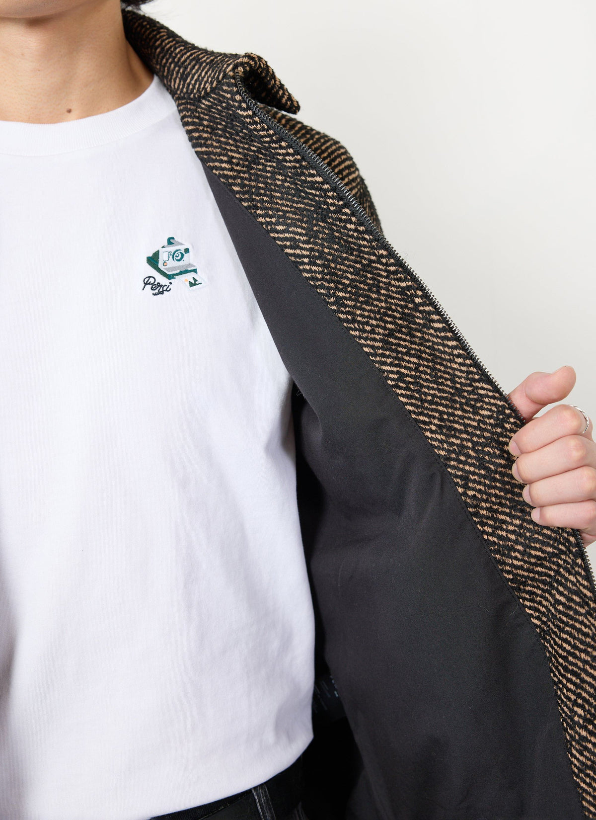 Men's Zip Overshirt - Twill Jacket - Oak Brown