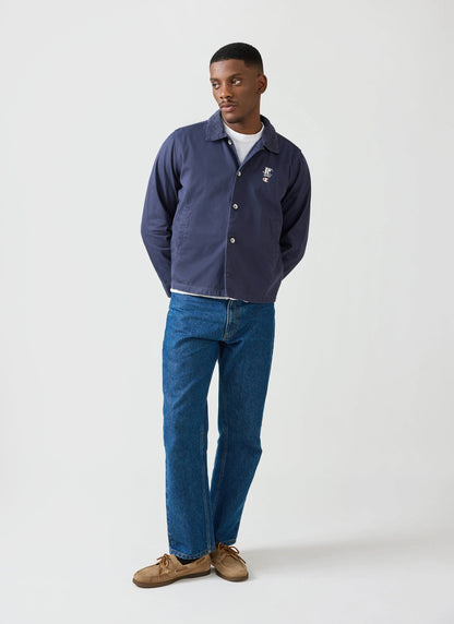 Men's Overshirt Jacket: Cord Collar - Cotton - Navy Blue - Champion x Percival
