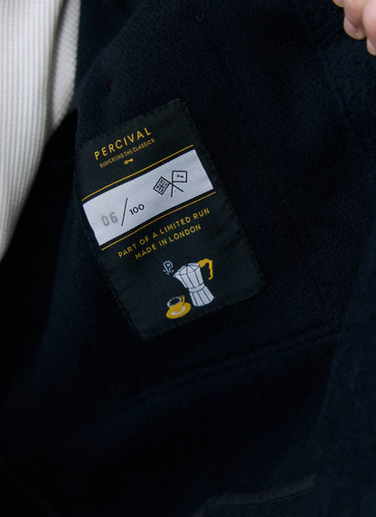Men's Blanket Overshirt - Casentino Wool - Navy Blue