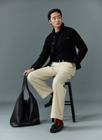 Men's Blanket Overshirt - Casentino Wool - Black