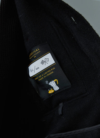 Men's Blanket Overshirt - Casentino Wool - Black