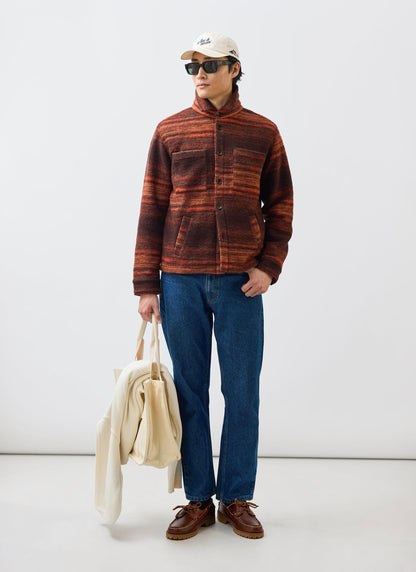 Men's Mississippi Jacquard Overshirt - Boiled Wool - Burnt Orange