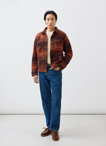 Men's Mississippi Jacquard Overshirt - Boiled Wool - Burnt Orange