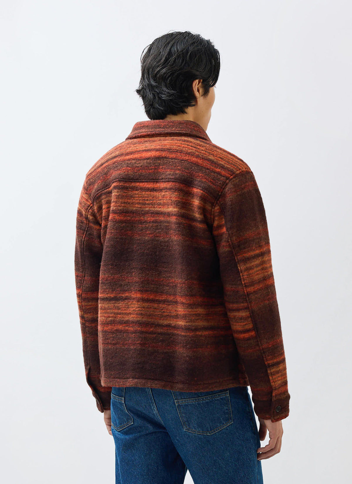 Men's Mississippi Jacquard Overshirt - Boiled Wool - Burnt Orange