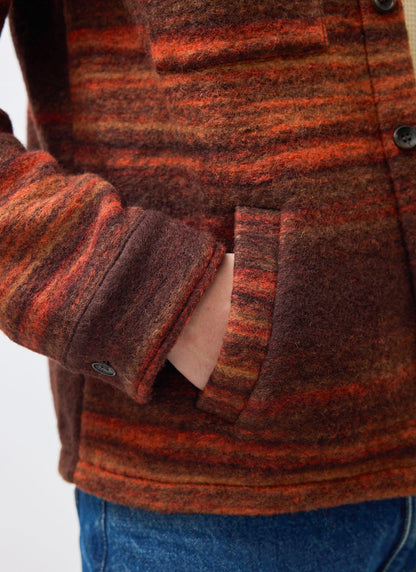 Men's Mississippi Jacquard Overshirt - Boiled Wool - Burnt Orange