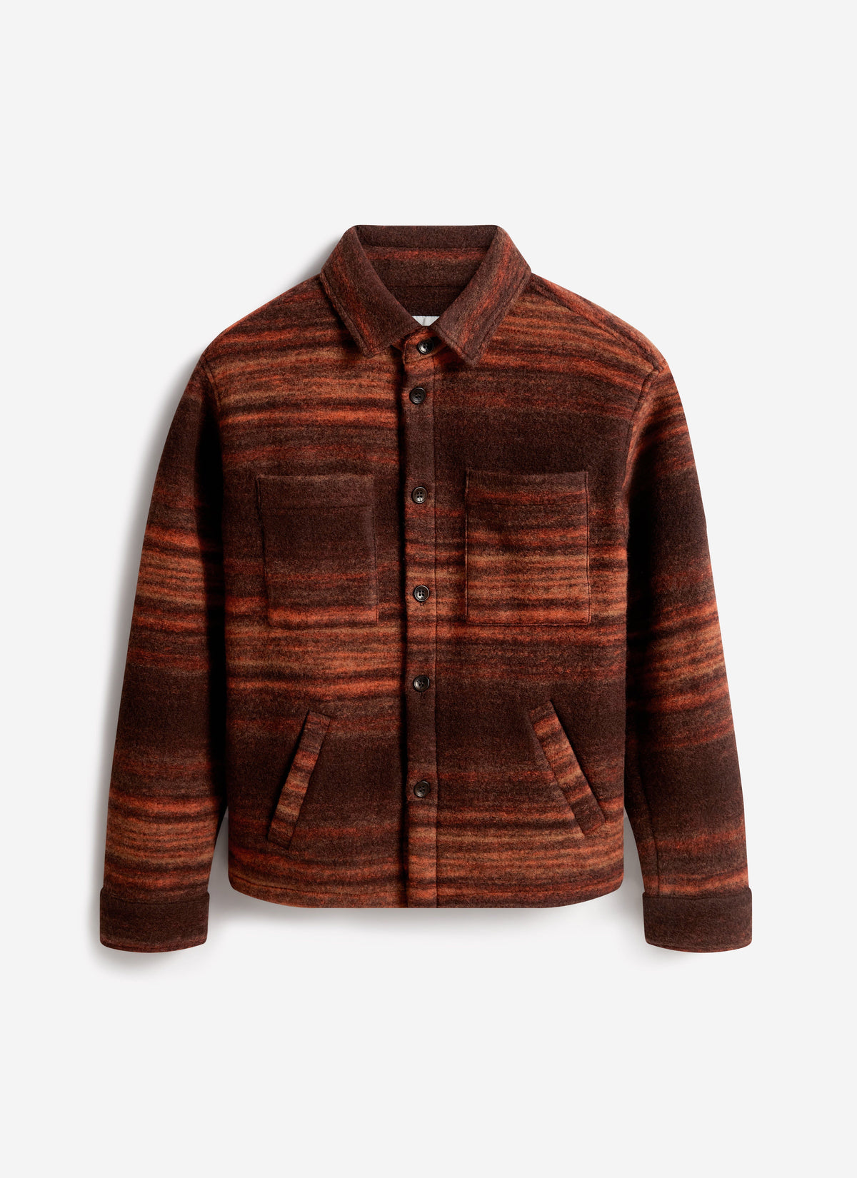 Men's Mississippi Jacquard Overshirt - Boiled Wool - Burnt Orange