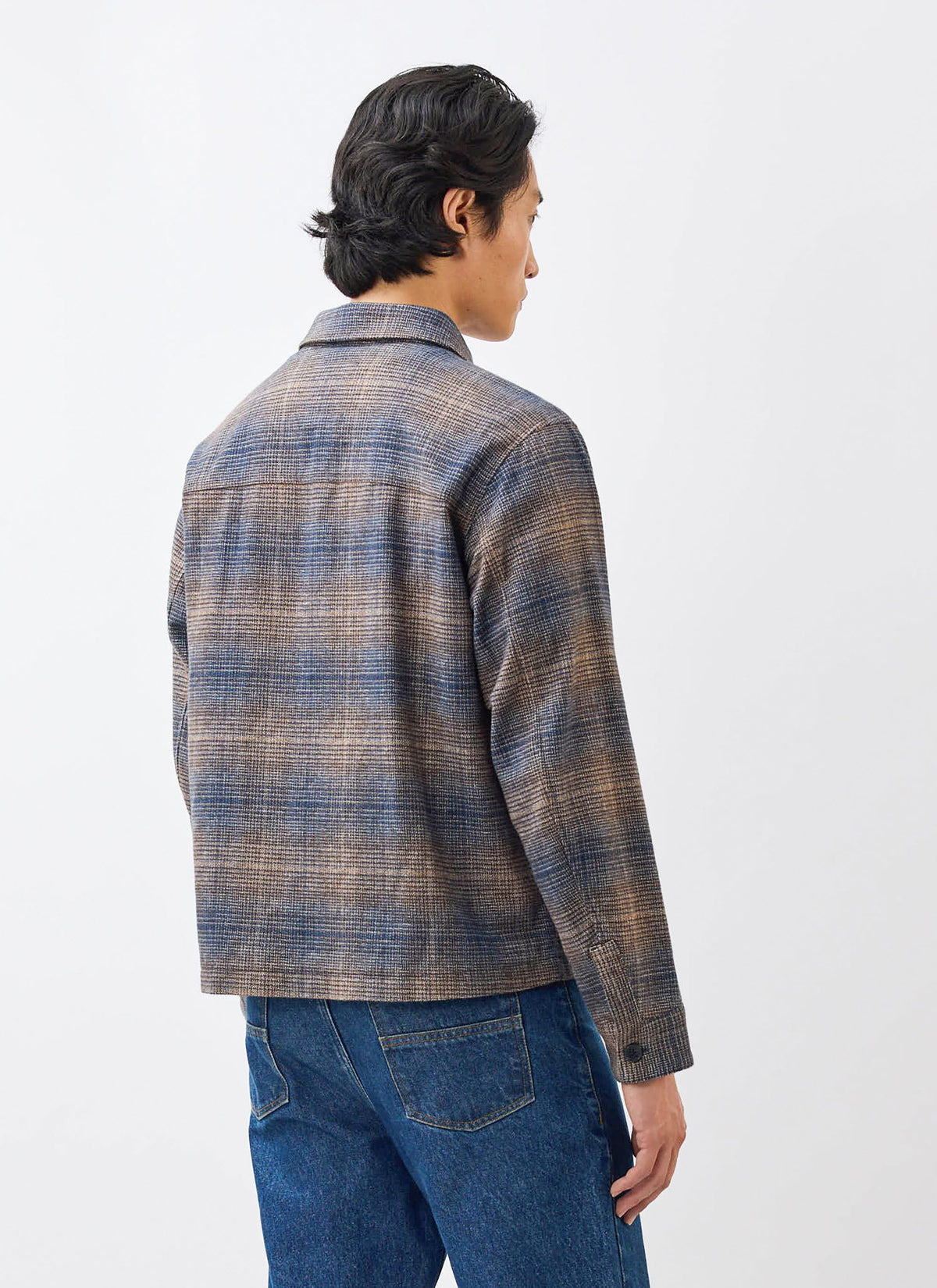 Men's Checked Overshirt: Luton - Cotton - Brown Multi