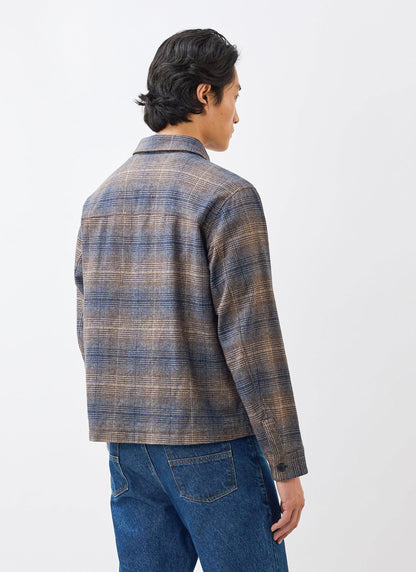 Men's Checked Overshirt: Luton - Cotton - Brown Multi