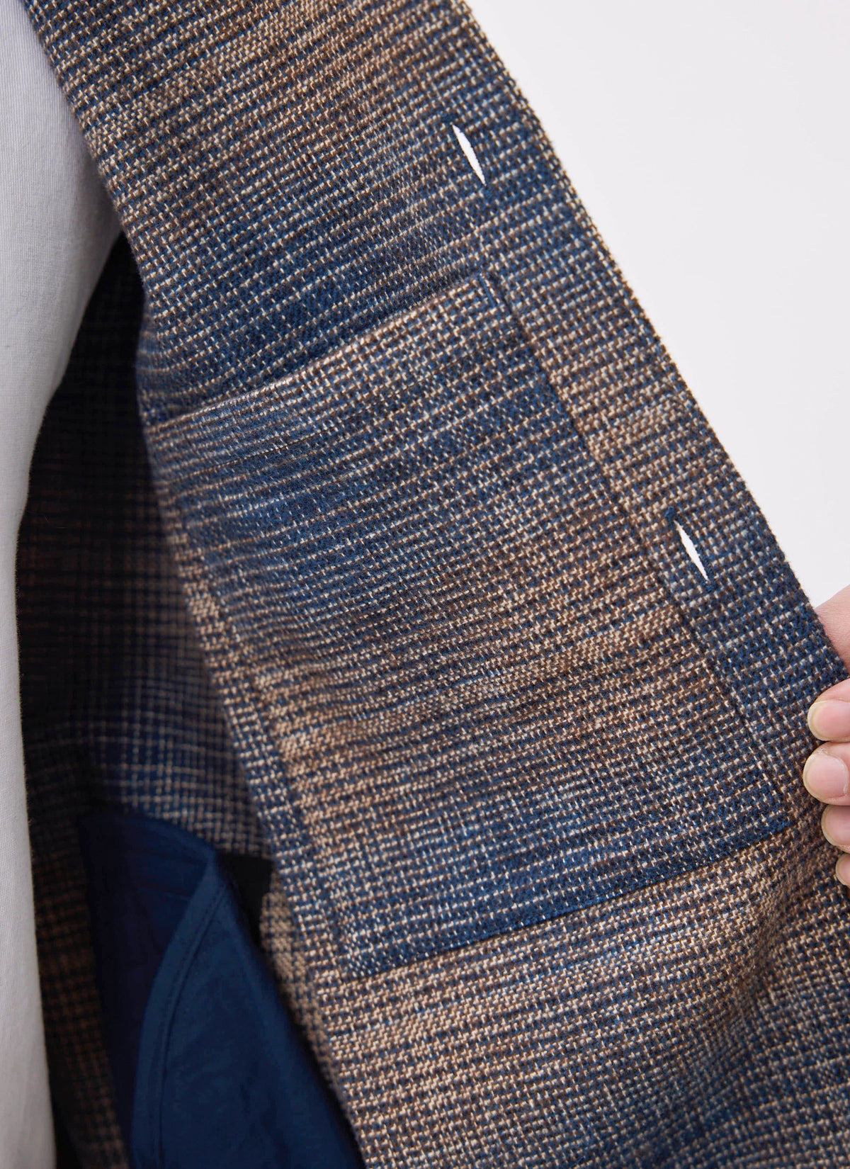 Men's Checked Overshirt: Luton - Cotton - Brown Multi