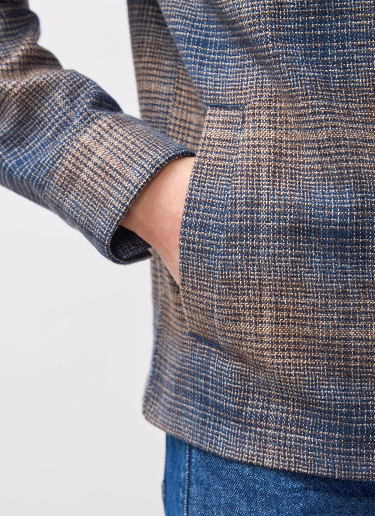 Men's Checked Overshirt: Luton - Cotton - Brown Multi