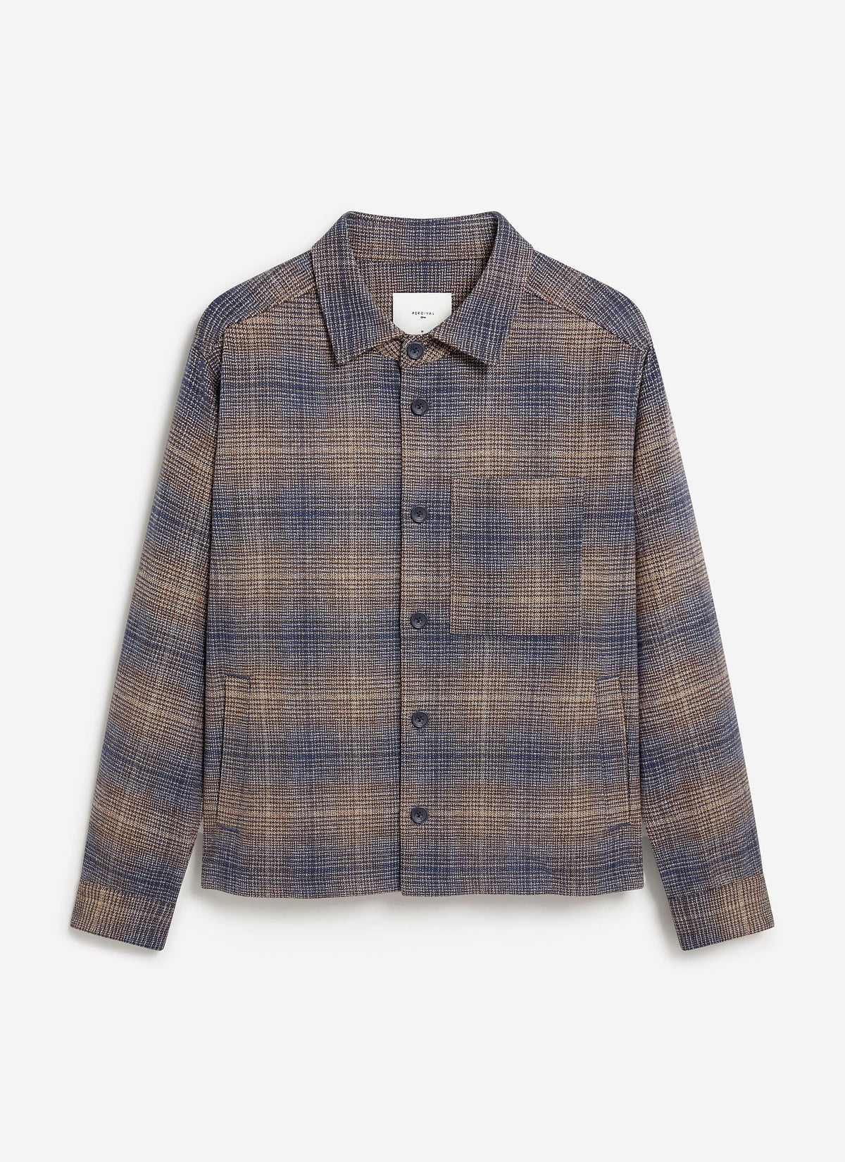 Men's Checked Overshirt: Luton - Cotton - Brown Multi