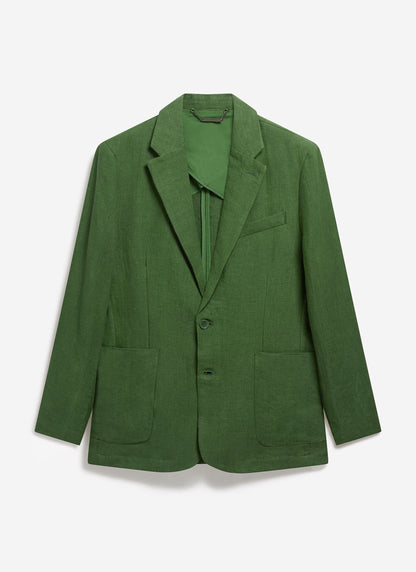 Men's Linen Blazer - Suit Jacket - Forest Green