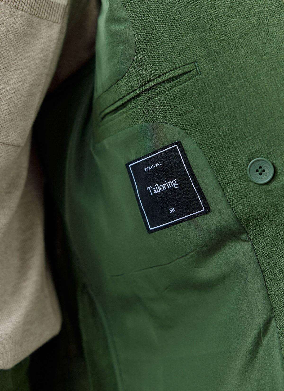 Men's Clifton Linen Double-Breasted Blazer - Forest Green