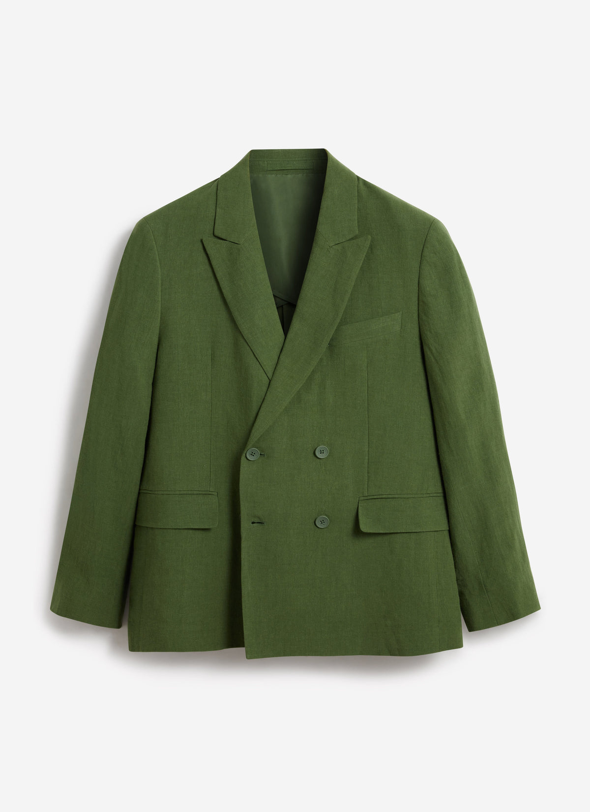 Men's Clifton Linen Double-Breasted Blazer - Forest Green