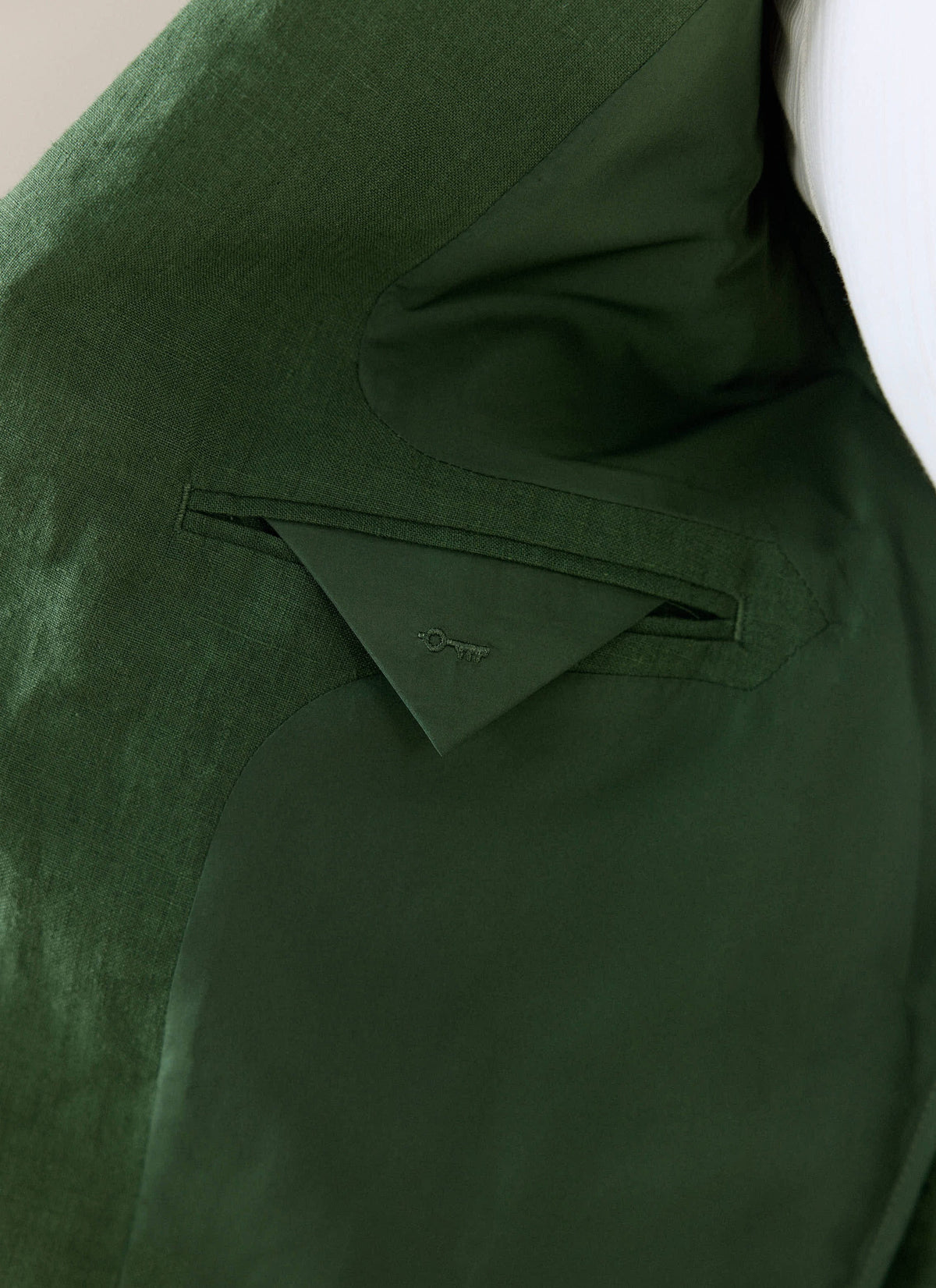 Men's Slim Fit Linen Blazer - Suit Jacket - Forest Green