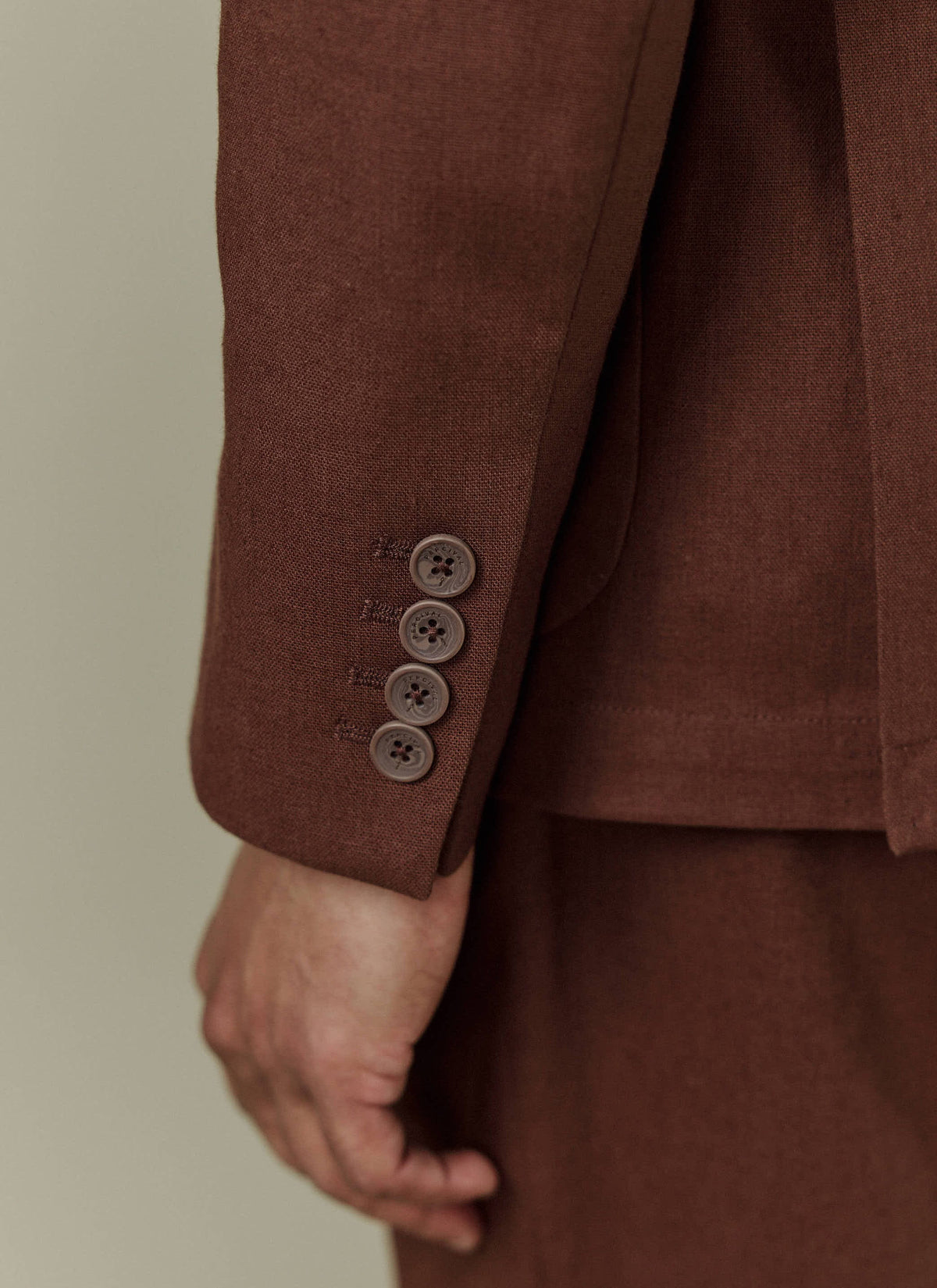 Men's Linen Blazer - Suit Jacket - Brown