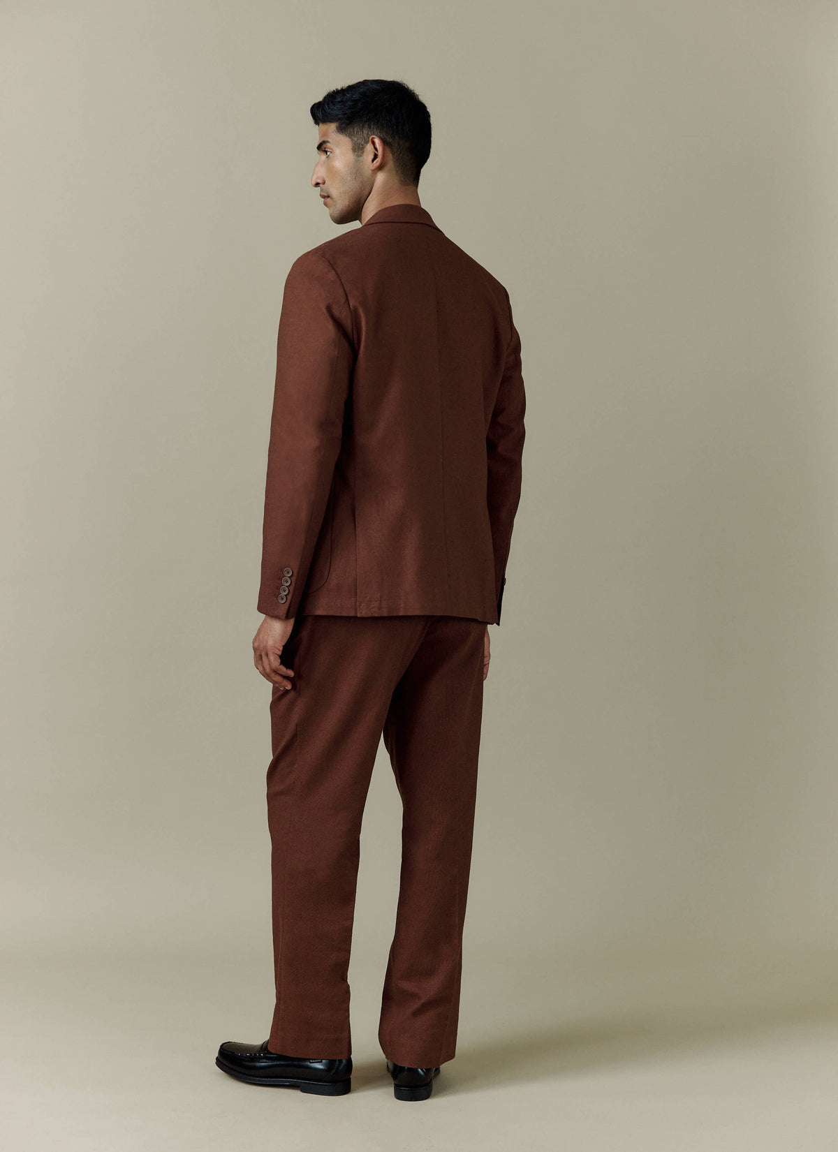 Men's Linen Blazer - Suit Jacket - Brown