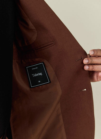 Men's Linen Blazer - Suit Jacket - Brown