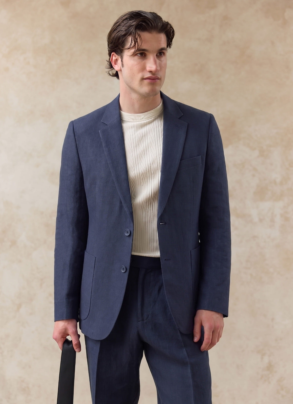 Men's Linen Blazer - Suit Jacket - Navy Blue