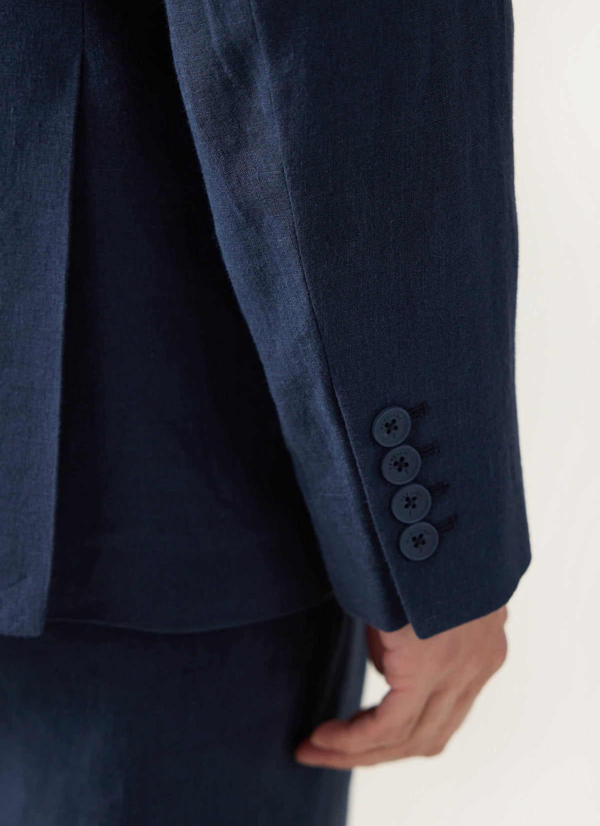 Men's Linen Blazer - Suit Jacket - Navy Blue