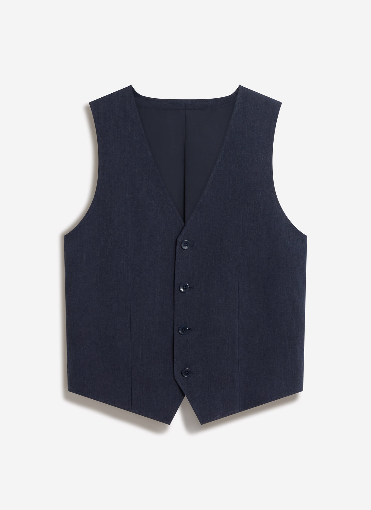 Men's Waistcoat - Linen - Navy Blue