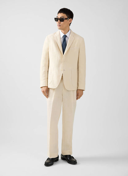 Men's Linen Blazer - Suit Jacket - Cream