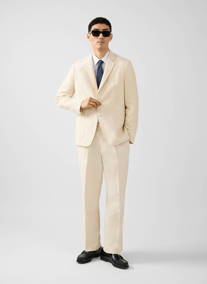 Men's Linen Blazer - Suit Jacket - Cream