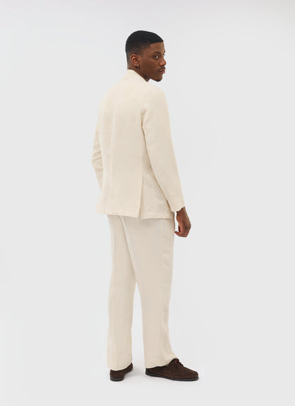 Percival Men's Linen Double Breasted Blazer - Wedding Suit Jacket - Stone