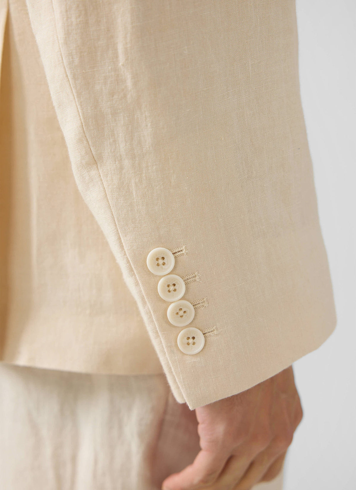 Men's Linen Double Breasted Blazer: Clifton - Cream