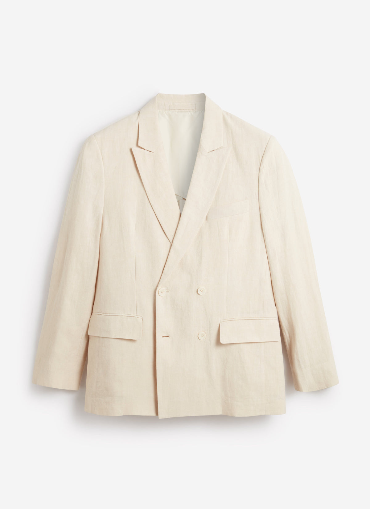 Men's Linen Double Breasted Blazer: Clifton - Cream