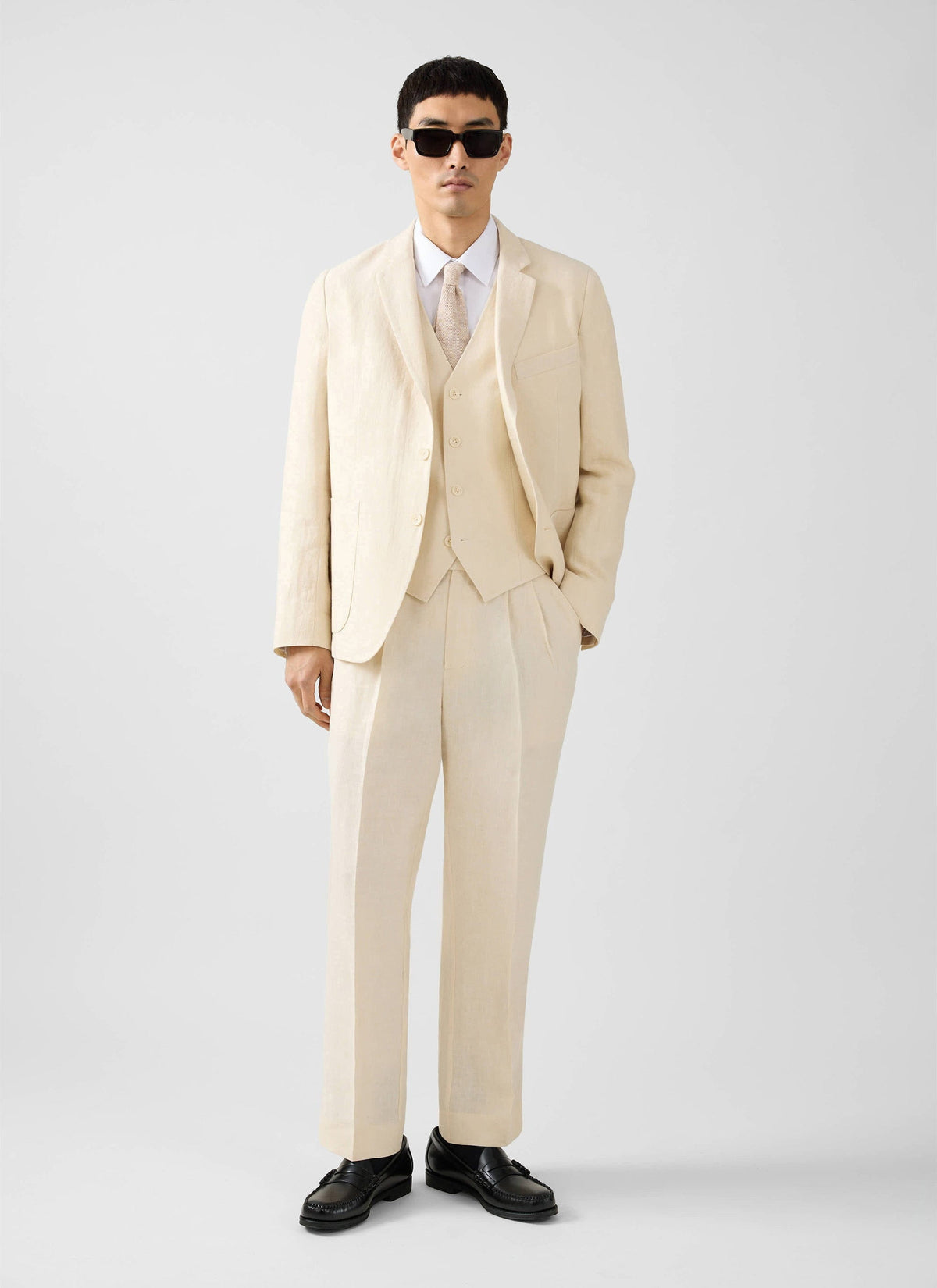 Men's Waistcoat - Linen - Cream