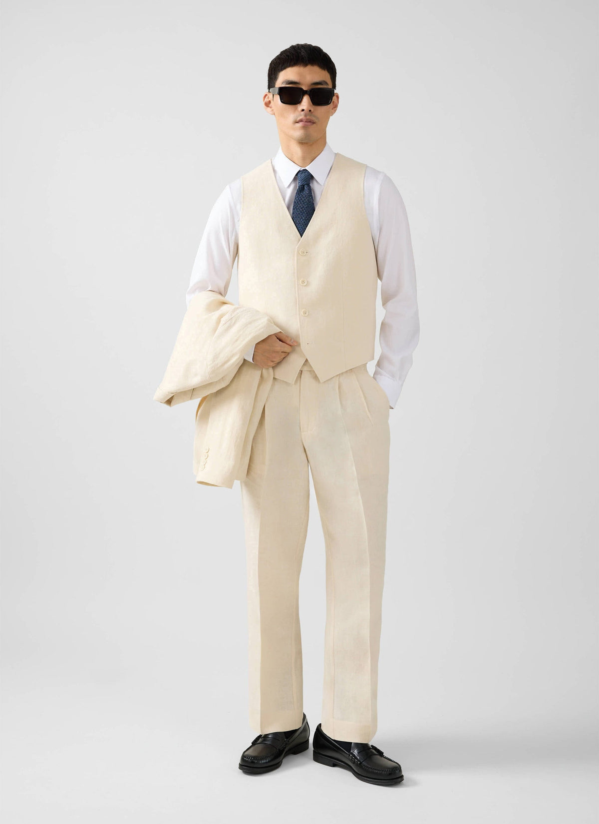 Men's Waistcoat - Linen - Cream