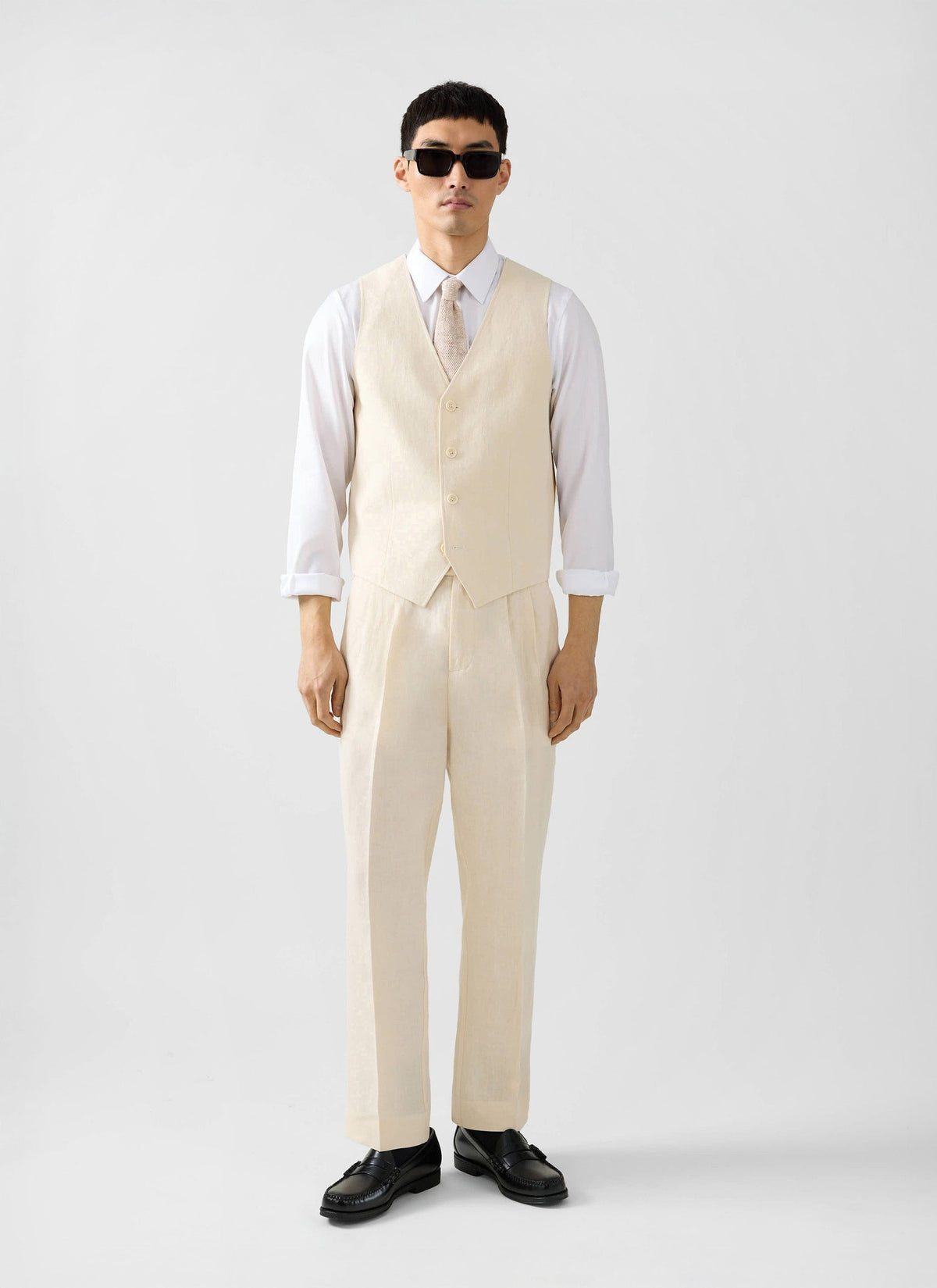 Men's Waistcoat - Linen - Cream