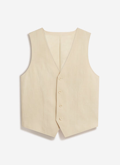 Men's Waistcoat - Linen - Cream