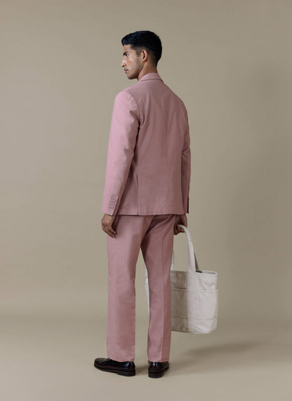 Men's Dusty Pink Tailored Blazer - Linen