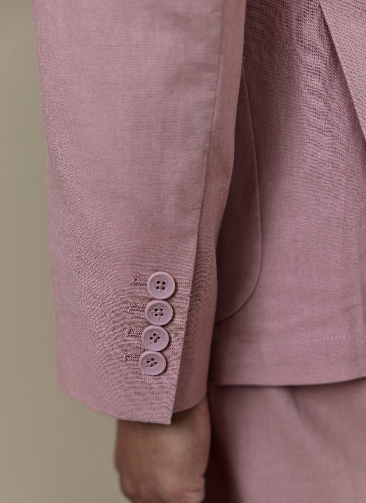 Men's Dusty Pink Tailored Blazer - Linen