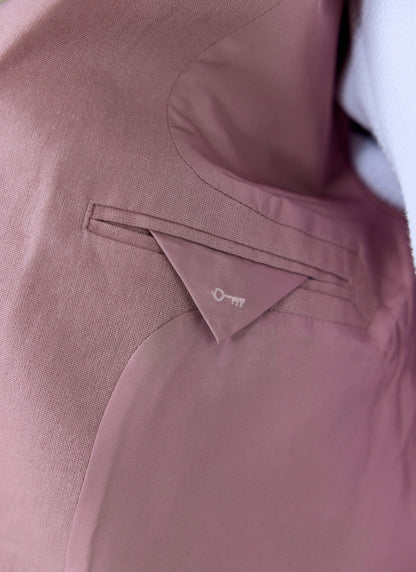 Men's Dusty Pink Tailored Blazer - Linen